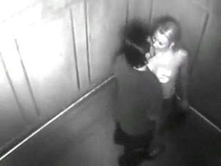 Security Camera Caught Exhibitionist Couple Fucking In Elevator
