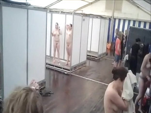 Lots Of Naked Girls In A Big Public Shower