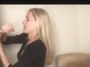 Golden Haired Slut Gets A Hot Sperm Shot Over Her Mouth