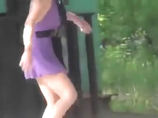 Drunk Village Chick Enjoys Doing Cartwheels In A Short Summer Dress