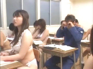 Sweet Japanese Ladies In Classroom Just In Their Sweet Lingerie