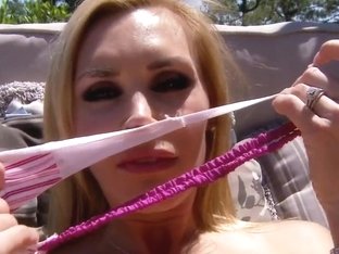 Cocky Tanya Tate Masturbates While Relaxing Outside