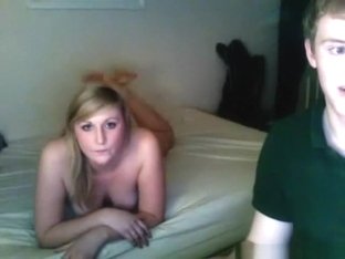 Big Boobed Blonde Girl Blows Her Bf's Cock And Fucks Him Doggystyle In The Bedroom