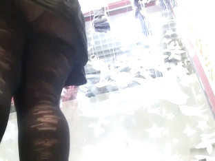Cute Slut In Black Stockings Gets Filmed With A Hidden Camera