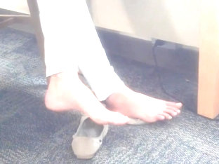 Candid Indian College Teen Feet At Library