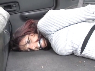Hot Redhead Hogtied And Gagged In The Trunk