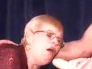 Granny In A Double Penetration And Facial On Her Glasses