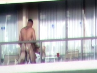 Spy Clip Scene Of Meaty Brawny Man Fucking Sexually Excited Angel On A Balcony