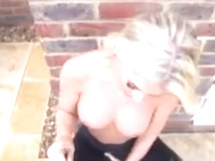 Trisha Annabelle Capri 120s getting topless outside