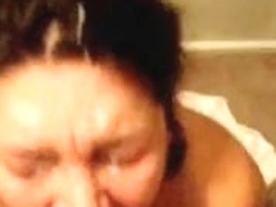 Silly Girl Catches A Big Load Of Warm Cum With Her Face
