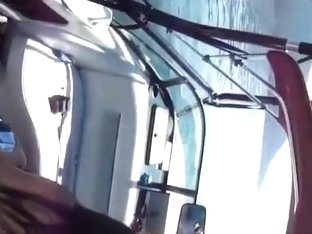 Asian Girl Fucks Her White BF On A Boat On The Sea
