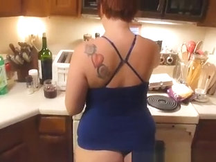 Big Booty Wife Cooking In Thong