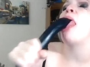 Emo Blonde Having Fun With Homemade Blowjob Toy