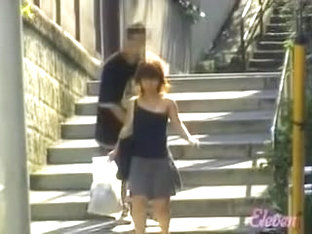 Stairs Sharking Affair With Skinny Beautiful Hottie And Naughty Fellow