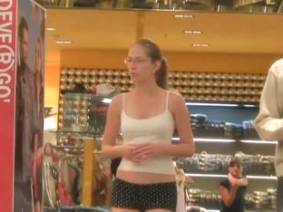 Sexy Girlfriend Walking The Mall In Her Underpants