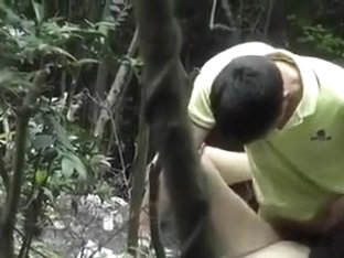 Caught Chinese Couple Fuck In The Forest