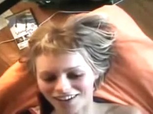 My Fascinating Short-haired Blondie Looks Happy During The Sex