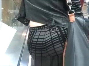 Milf in a leather jacked got skirt sharked by some stranger