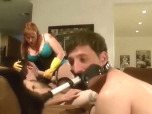 Redhead Amazon Wife Bullies Her Husband And Best Friend Into Strapon Sex