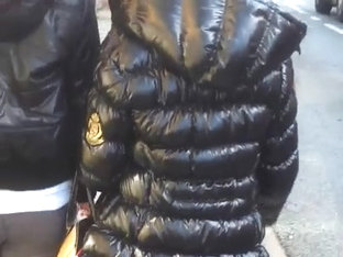 Candid Street, Skinny Pants And Shiny Down Jacket