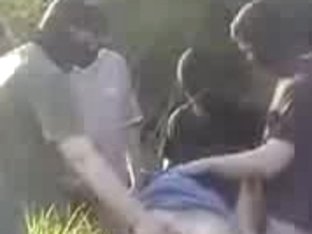 Gangbang In Nature With 1 MILF And 6 Guys