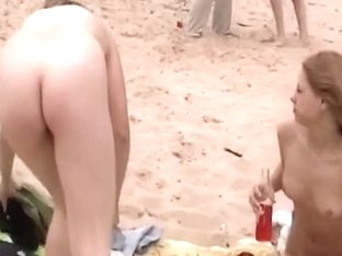 Stripping At The Beach And Teasing