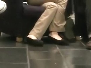Candid Dangling And Shoeplay At The Library Feet