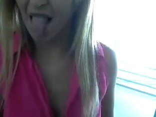 Blonde Camgirl Library Show