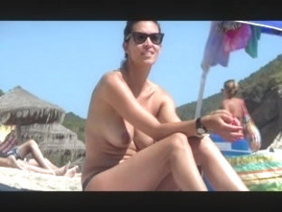 Btb 03 372m Incredible Spanish Brunette Topless Beach Ibiza
