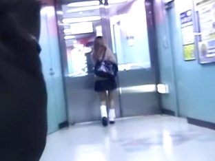 Horny Stalker Skirt Sharked Her In The Public Toilet