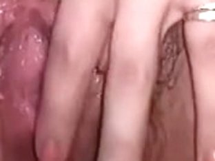 Wife Stretches Her Hairy Twat