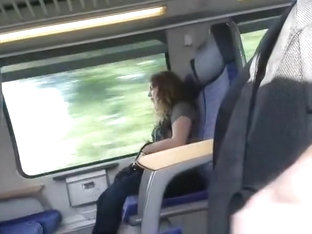 Guy Plays With His Cock In The Train
