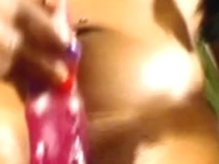 Ebony Slut Deeply Sucking Her Toy And Shoving It In Her Anus