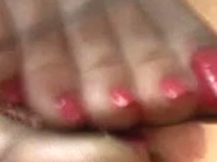 Hot Stockinged Toes Giving A Toejob