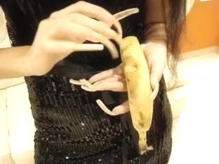Long Natural Nails Slice A Banana
