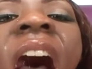 Black Girl Persia Get Her Face White In Bukkake Orgy