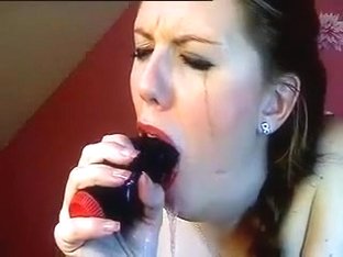 Awesome Solo Video With A Hot Bitch Deepthroating A Dildo