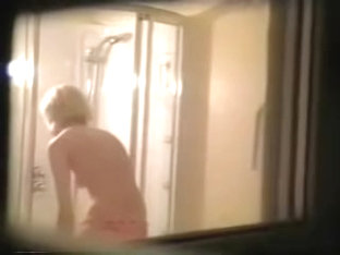 Blonde Babe Shower Spy Cam Scenes Spied Through Window