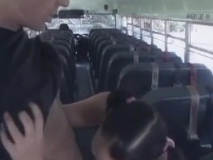 Asian Schoolgirl Bimbo Sucks On The Bus