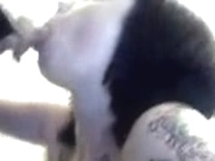 Sexy Tattooed Emo Girl Pleases A Guy On Her Knees
