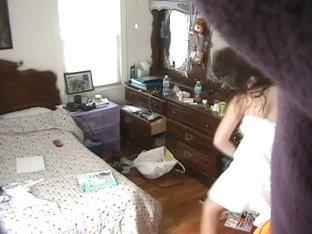 Voyeur Cam Of A Teenager In Her Room After A Shower
