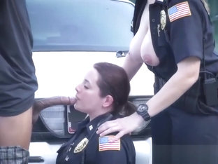 Femdom Cop Gags On Black Cock And Gets Fucked