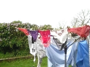 More Of Mandy's Panties In The Breeze!