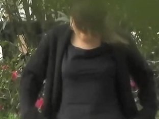 Nerdy Brunette Gets Easily Tricked By Some Lad In The Public Park