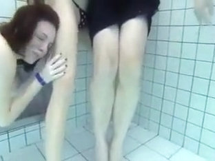 Girl Gives A Handjob In A Public Pool