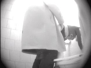 Spy Cam Shooting Man Drilling Girl From Behind In Restroom