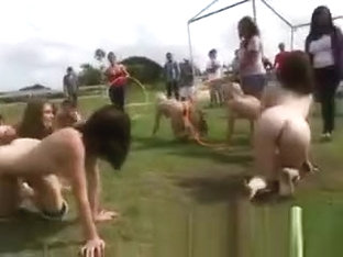 College Girls Paraded Around On Field During Hazing Party