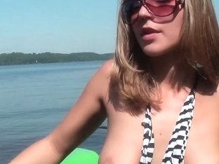 Titted Golden-haired Drilled Hard In A Boat