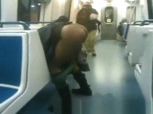 Drunk Lady Pees In Subway Car