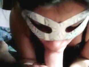 Latina Gives Blowjob Under The Mask